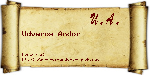 Udvaros Andor névjegykártya