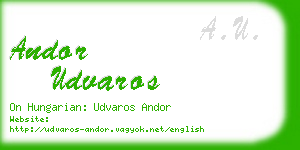 andor udvaros business card